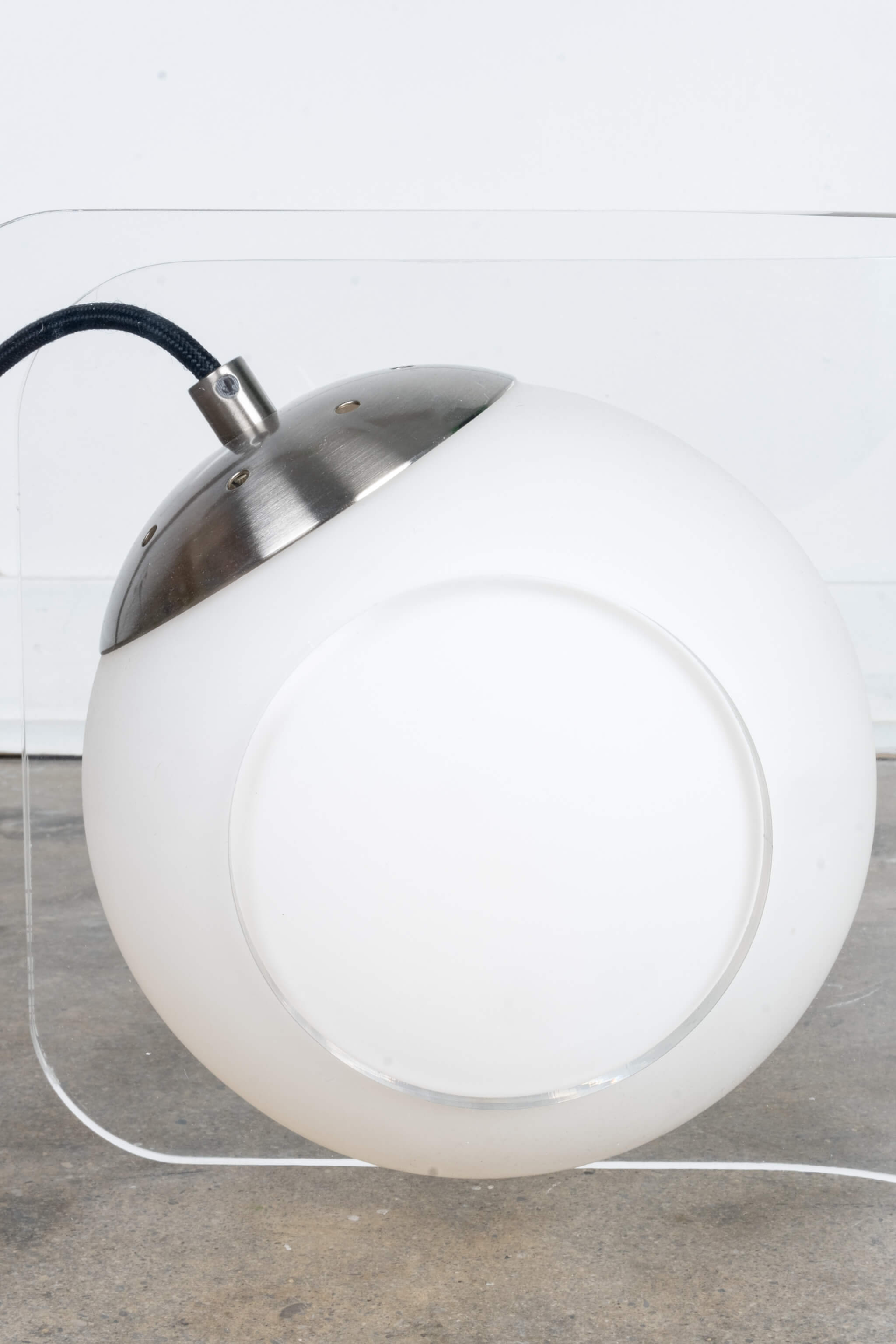Bent Acrylic and Glass Globe Lamp - Clear, Small