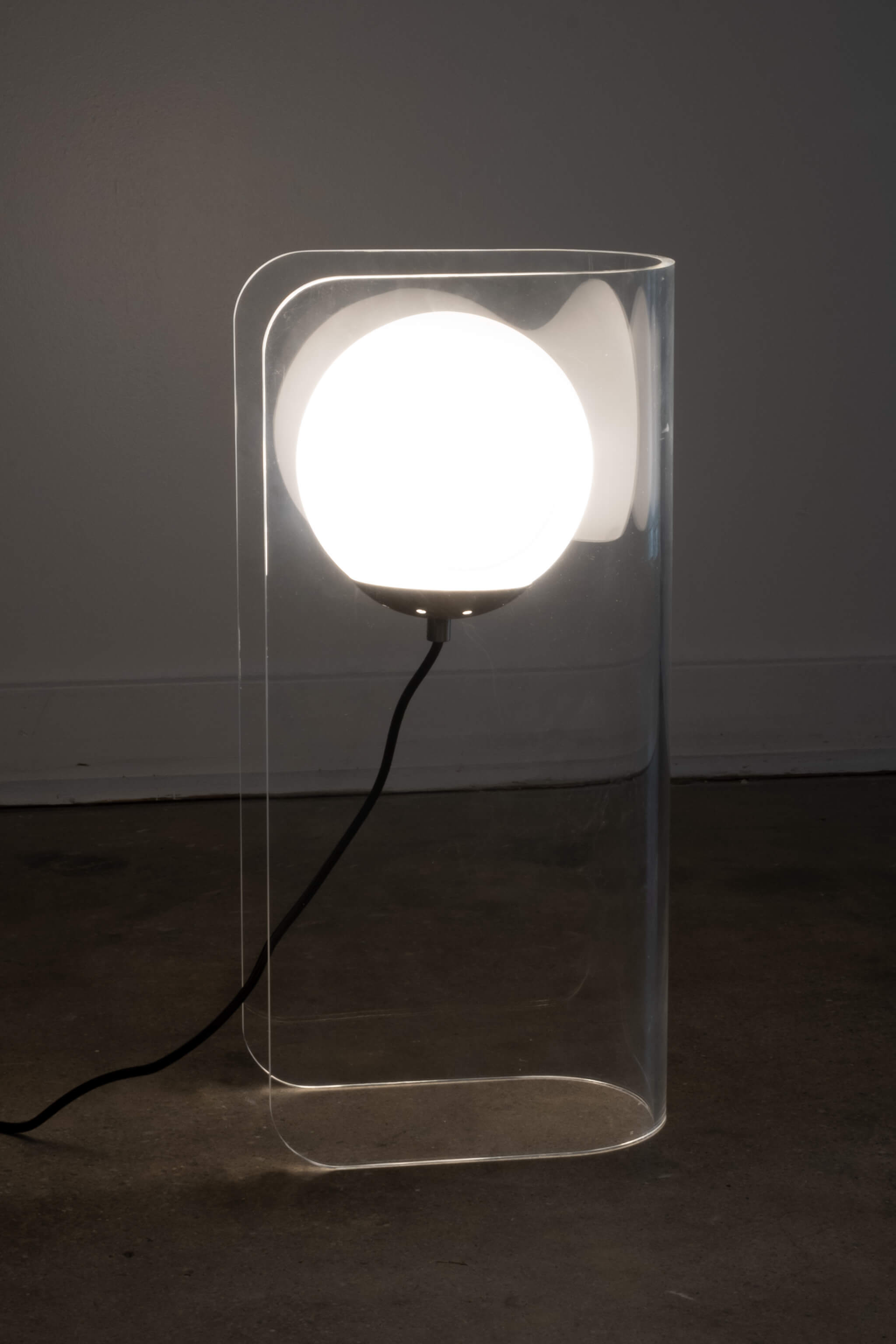 Bent Acrylic and Glass Globe Lamp - Clear