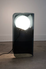 Bent Acrylic and Glass Globe Lamp - Smoke
