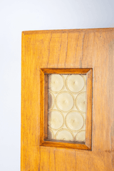 Biombo' 1950s Wood Screen with Glass Inlays