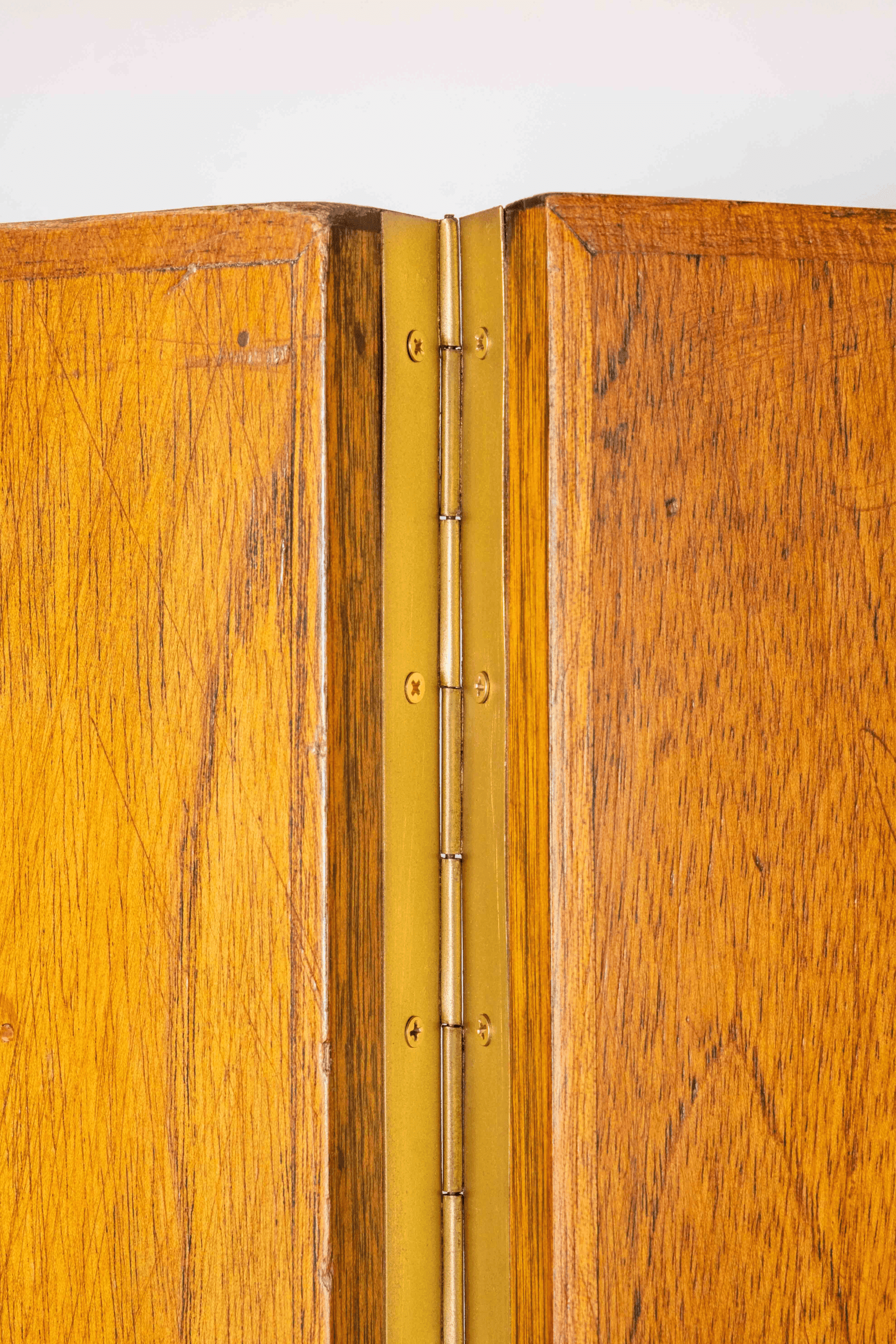 Biombo' 1950s Wood Screen with Glass Inlays