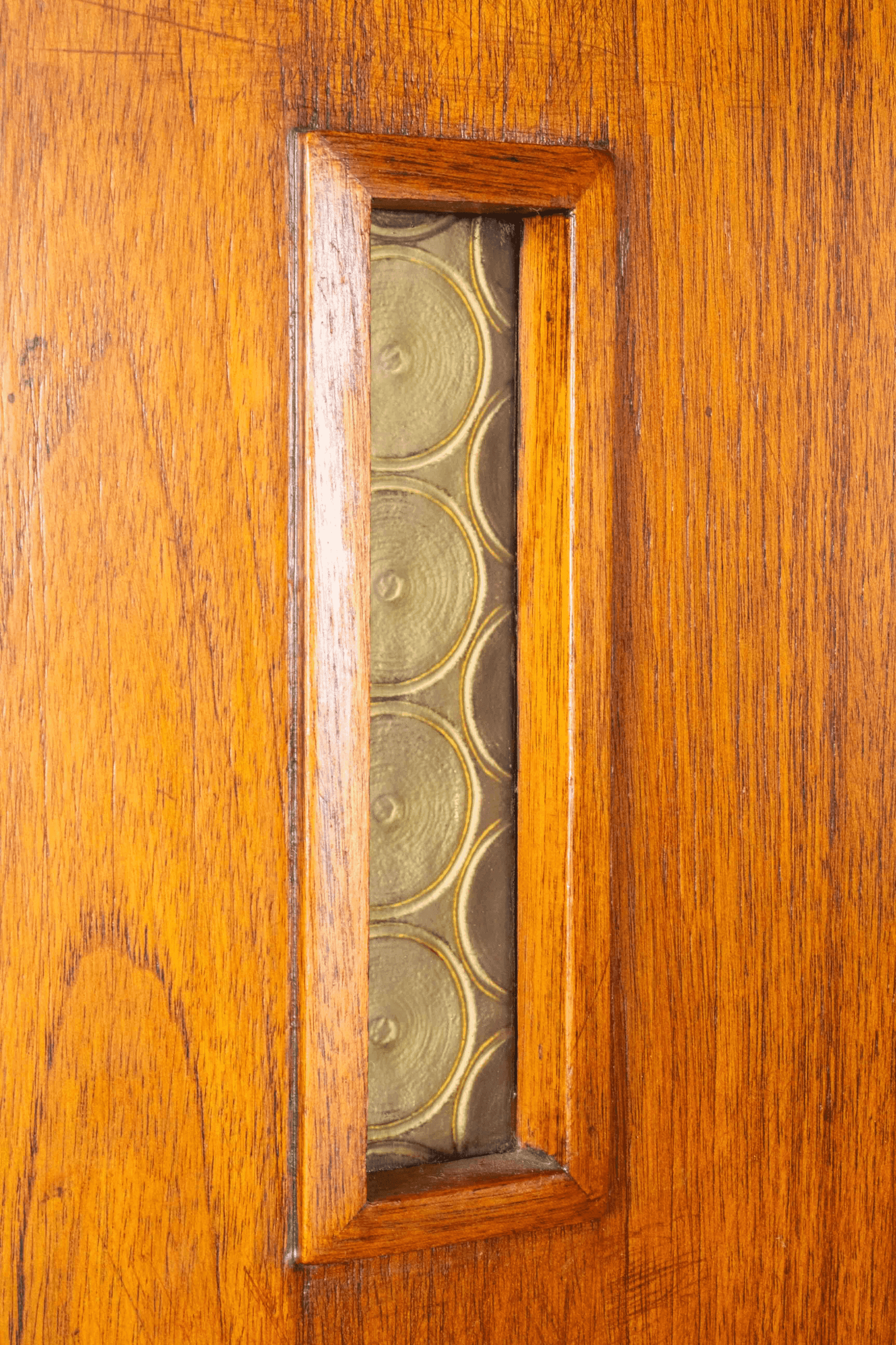 Biombo' 1950s Wood Screen with Glass Inlays