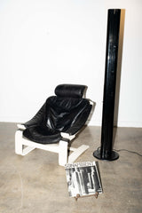 Kroken' Black Leather Lounge Chair