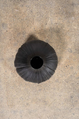 Black Rippled Ceramic Vase
