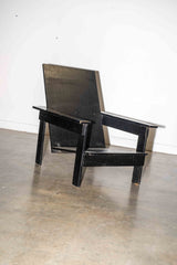 Black Slat Lounge Chair in the style of Gerrit Rietveld