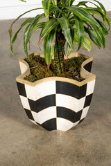 Black + White Checker Planter