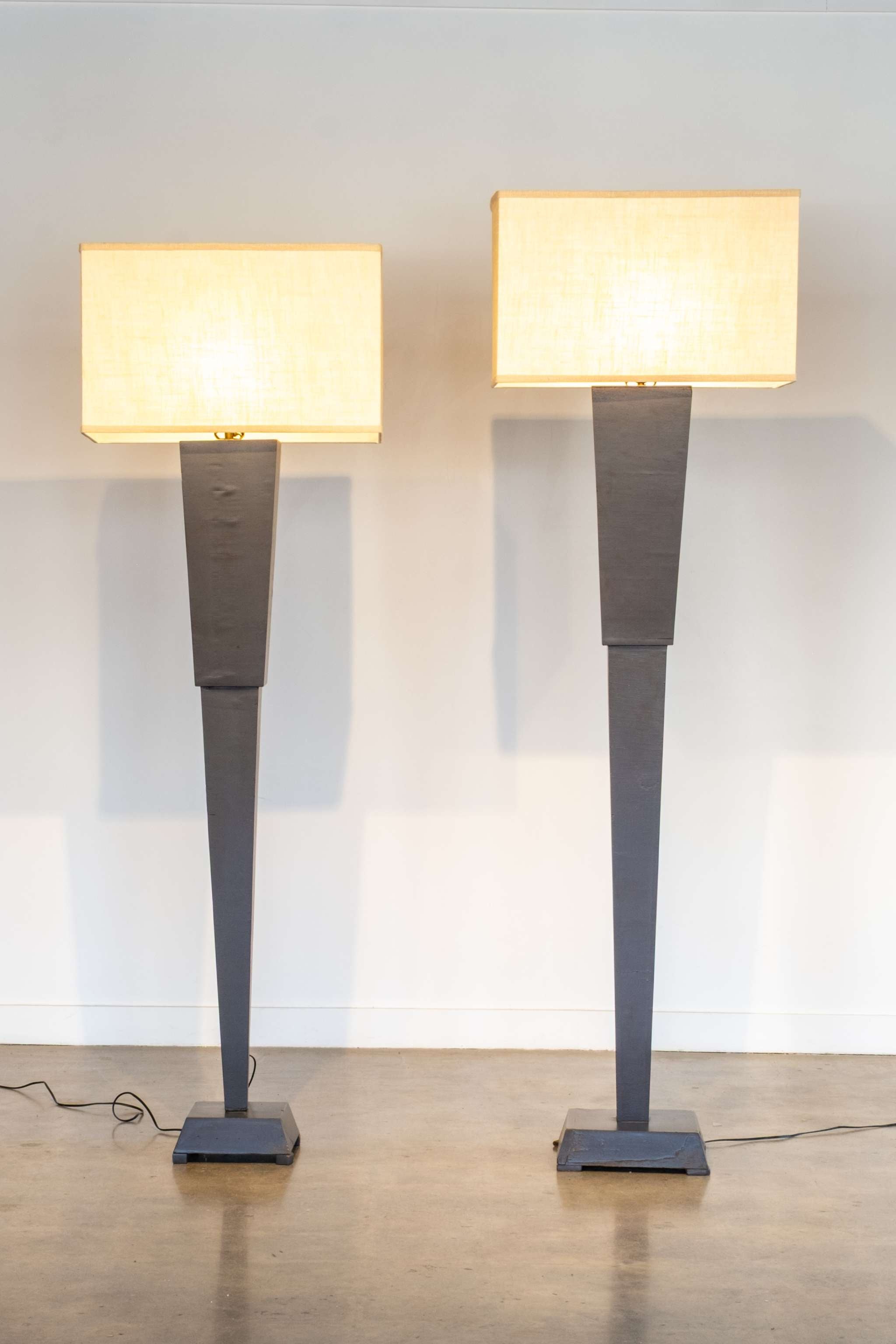 Black Wood Floor Lamp, Short