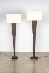 Black Wood Floor Lamp, Short