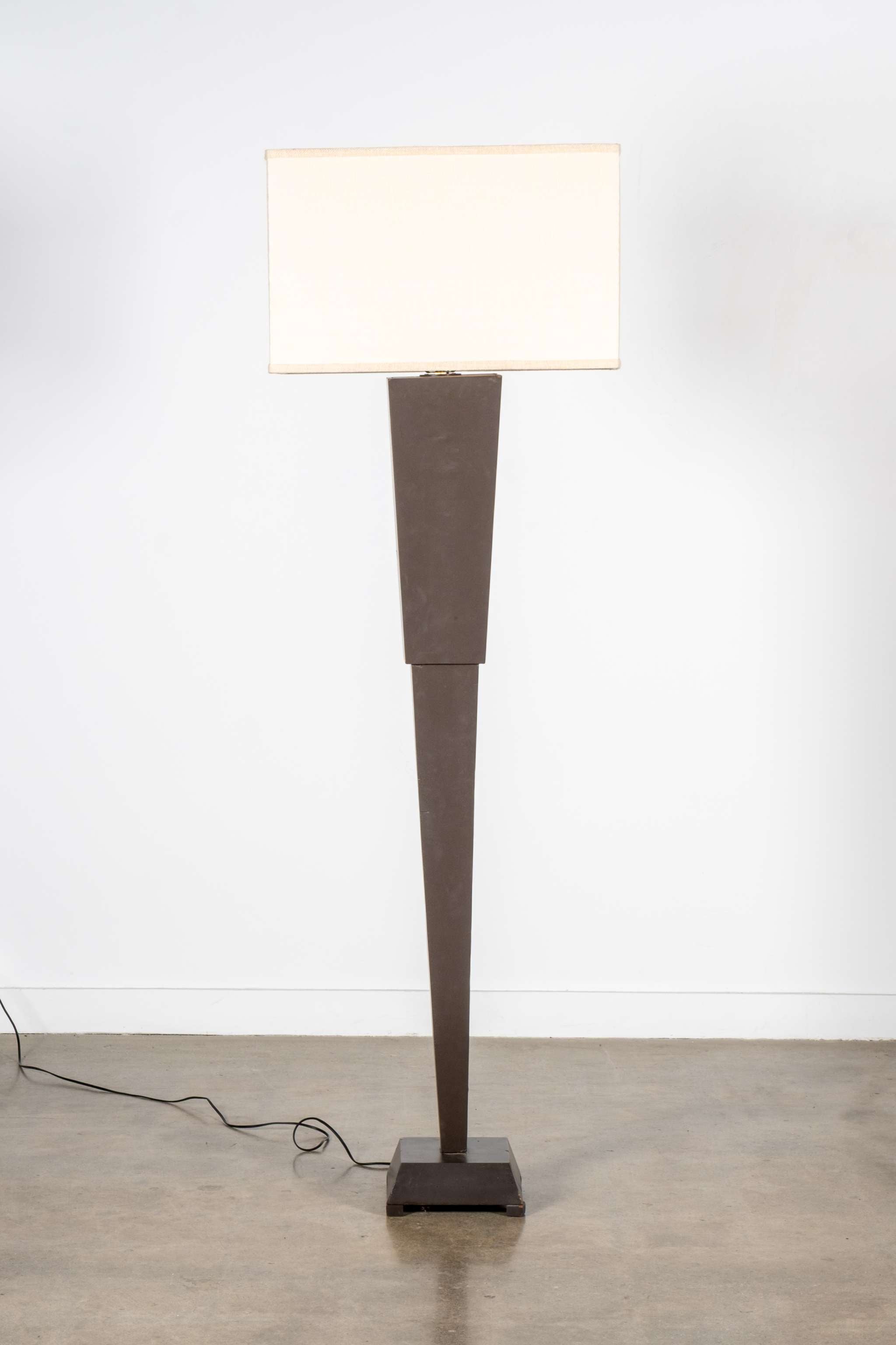 Black Wood Floor Lamp, Short