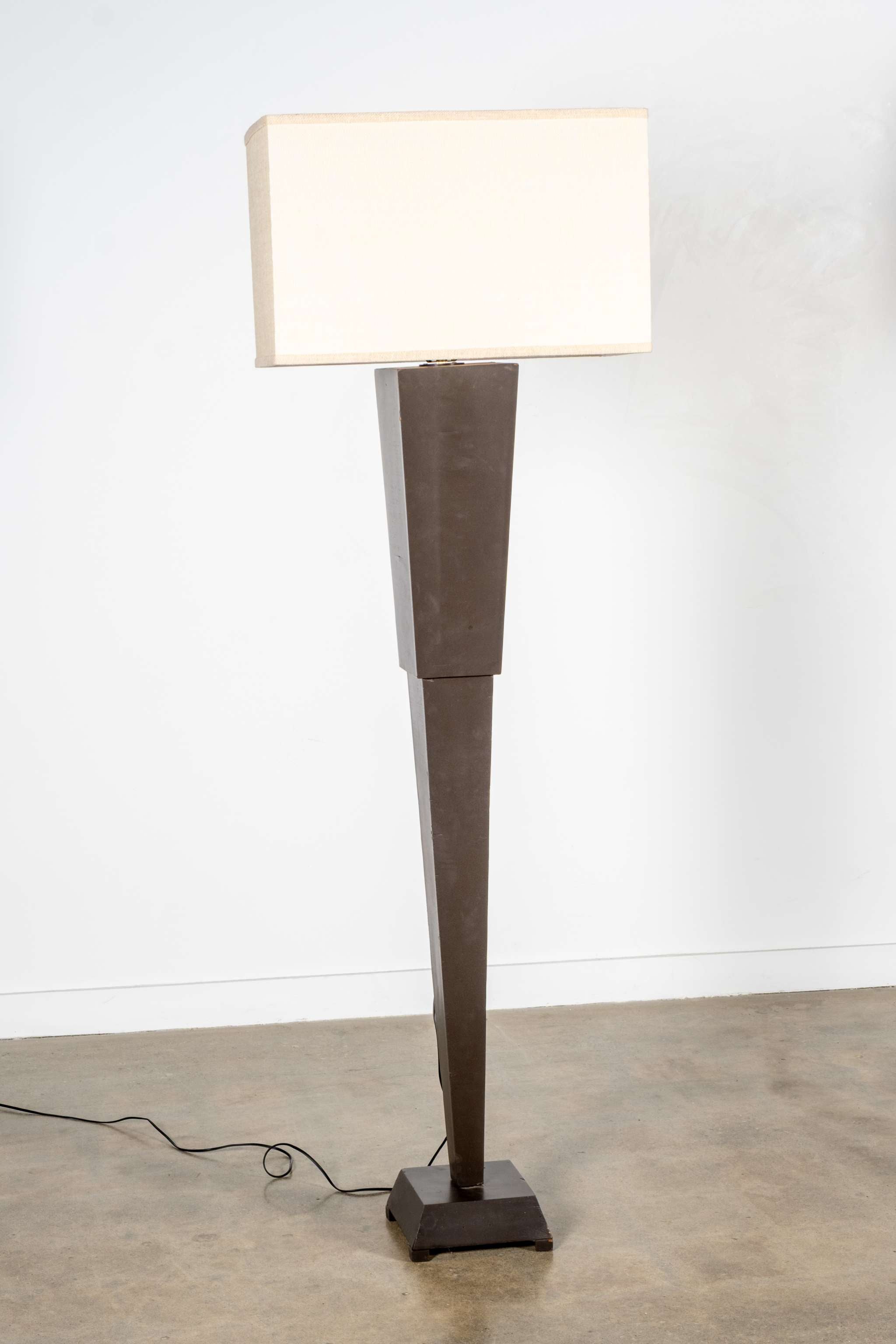 Black Wood Floor Lamp, Short