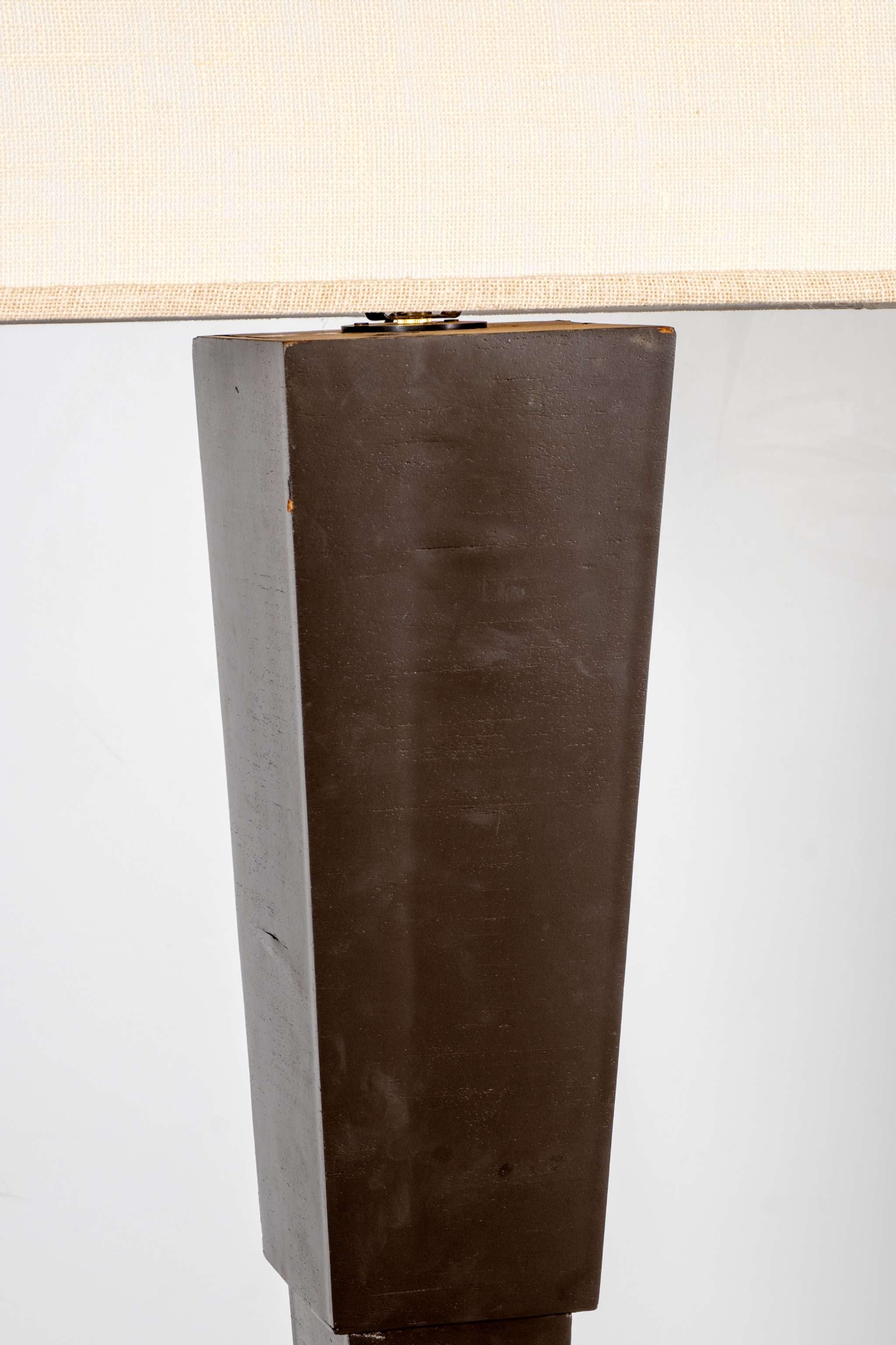 Black Wood Floor Lamp, Short