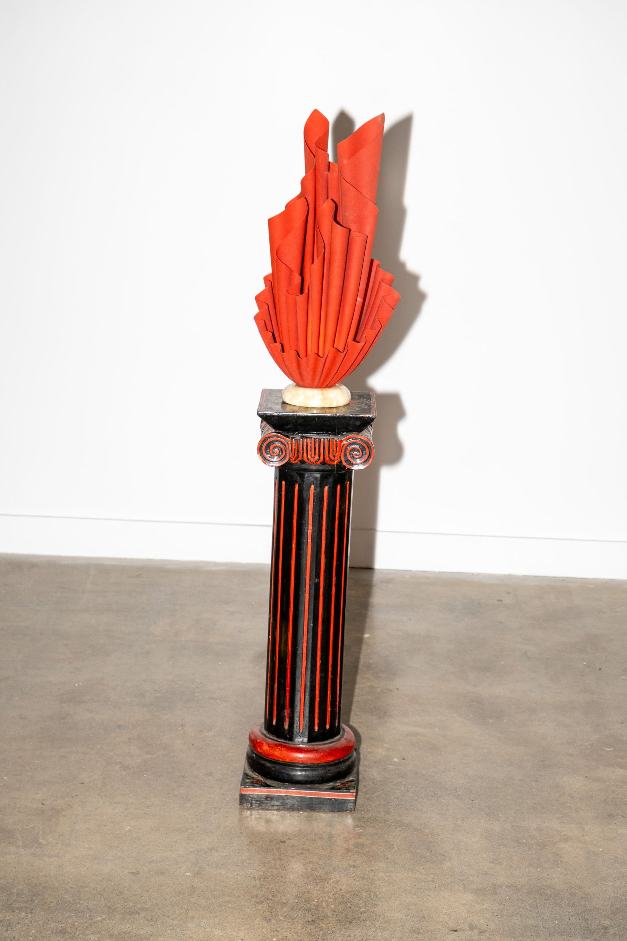 Black and Red Painted Pedestal