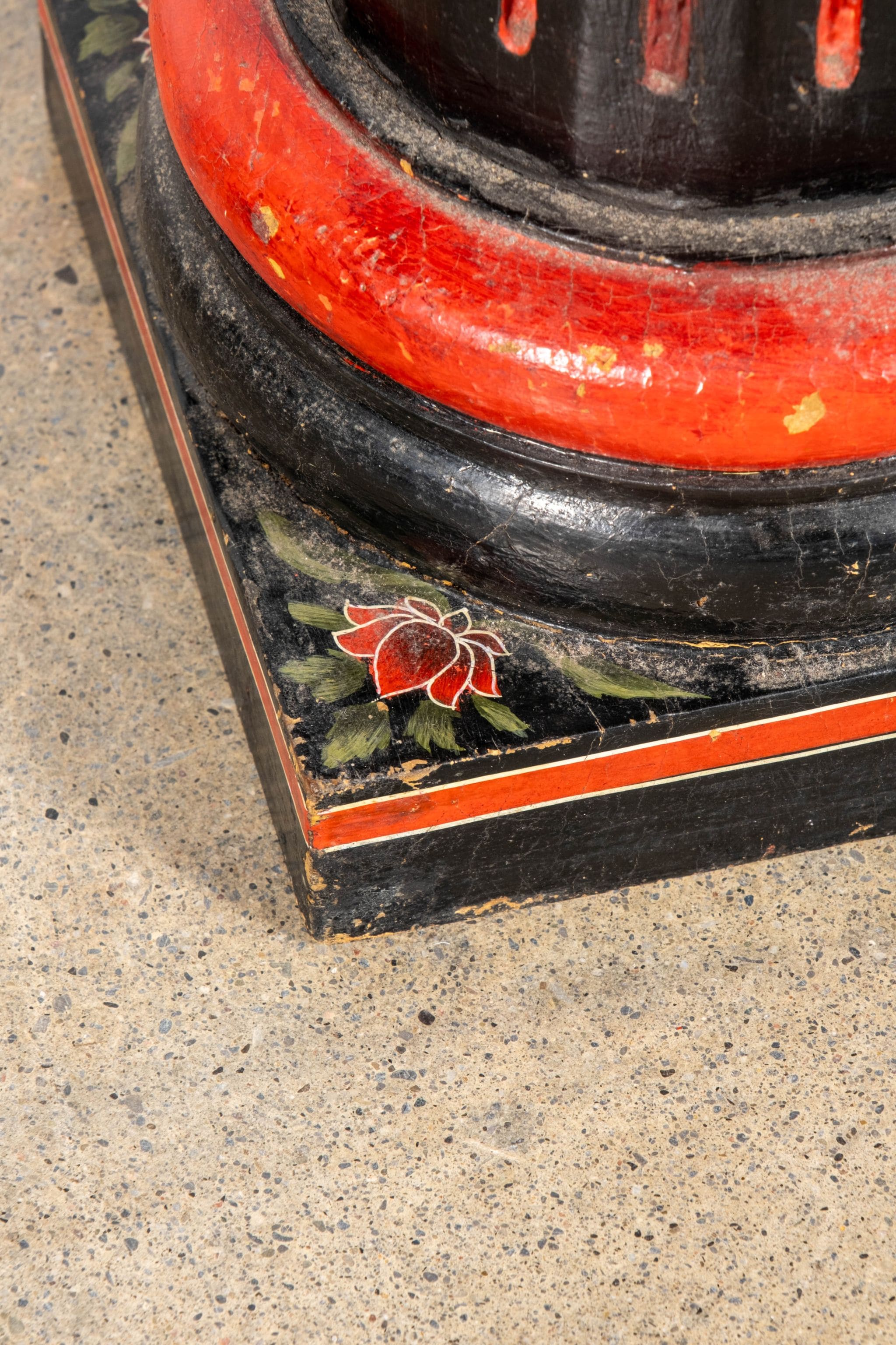 Black and Red Painted Pedestal