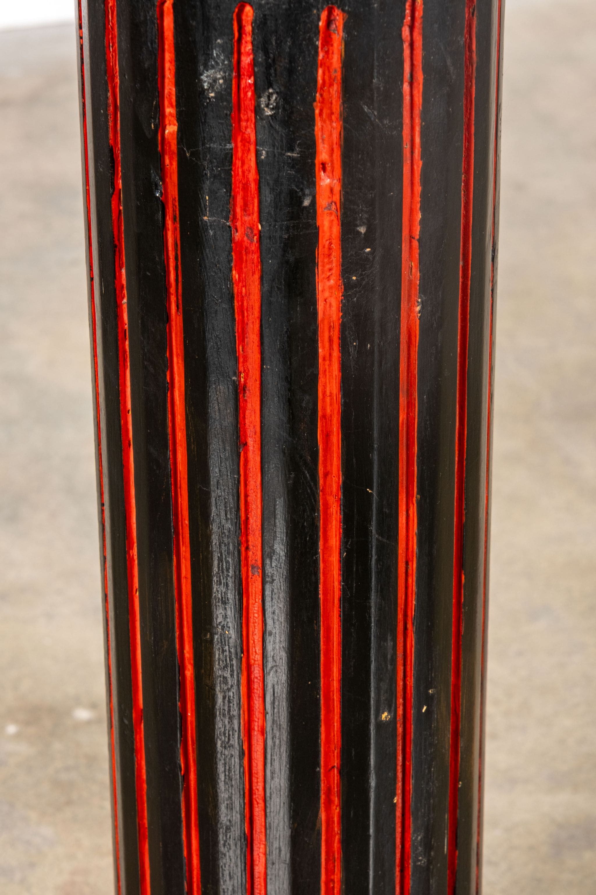 Black and Red Painted Pedestal