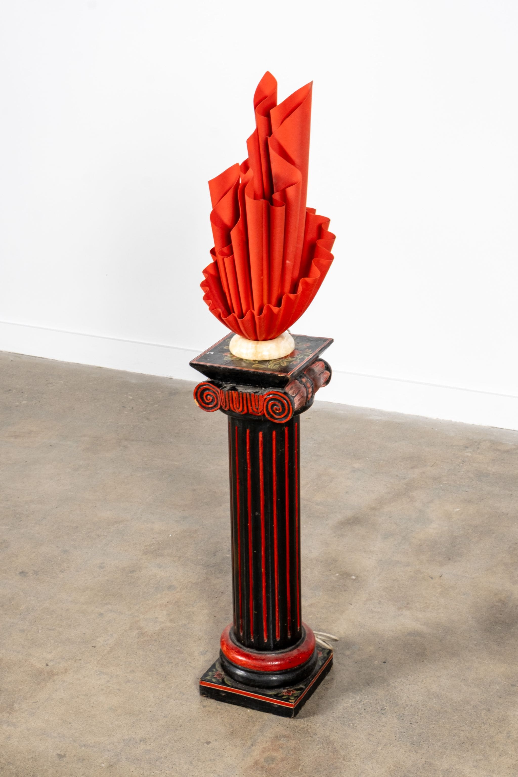 Black and Red Painted Pedestal