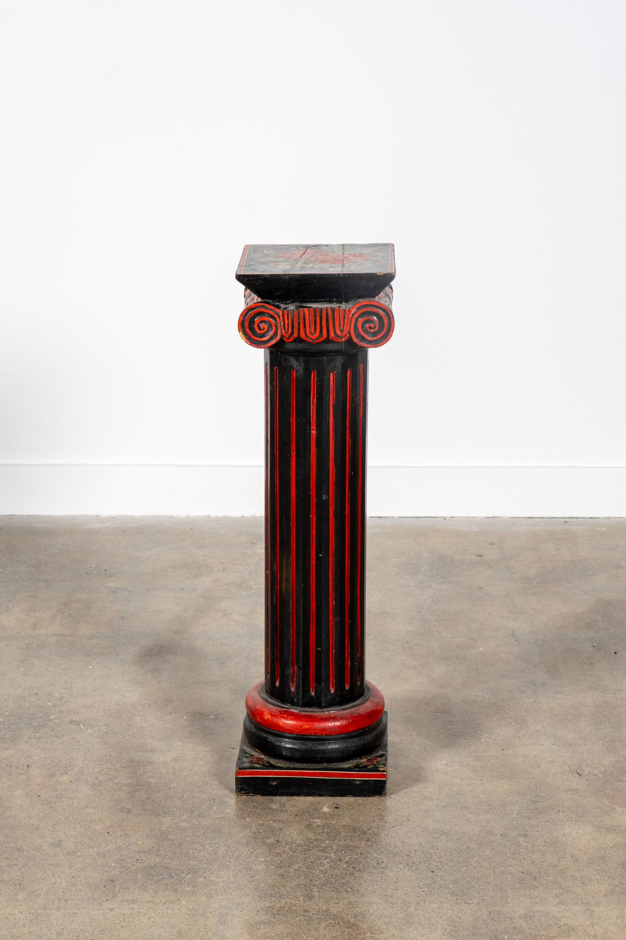 Black and Red Painted Pedestal