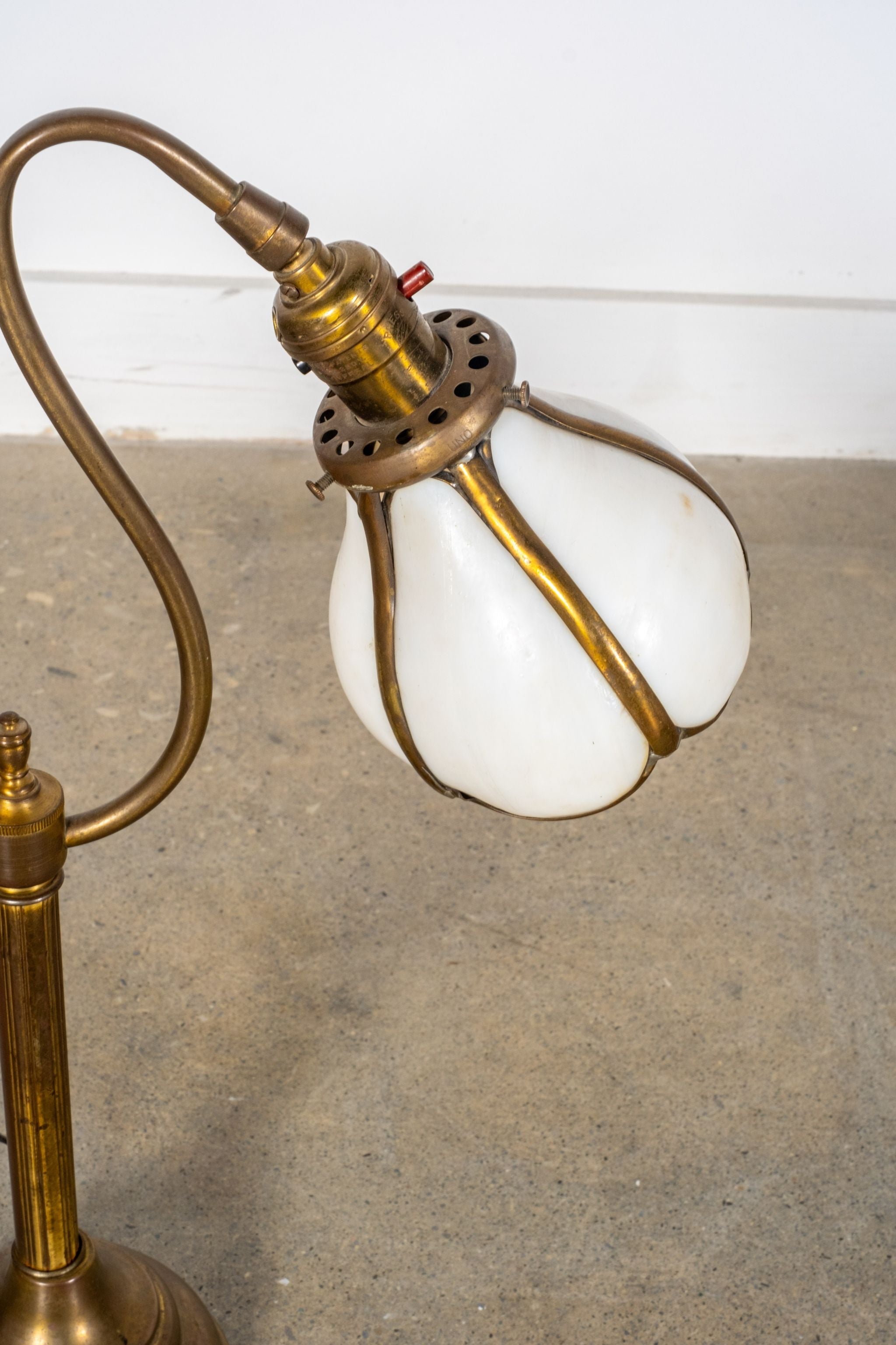Brass Lamp with Glass Shades