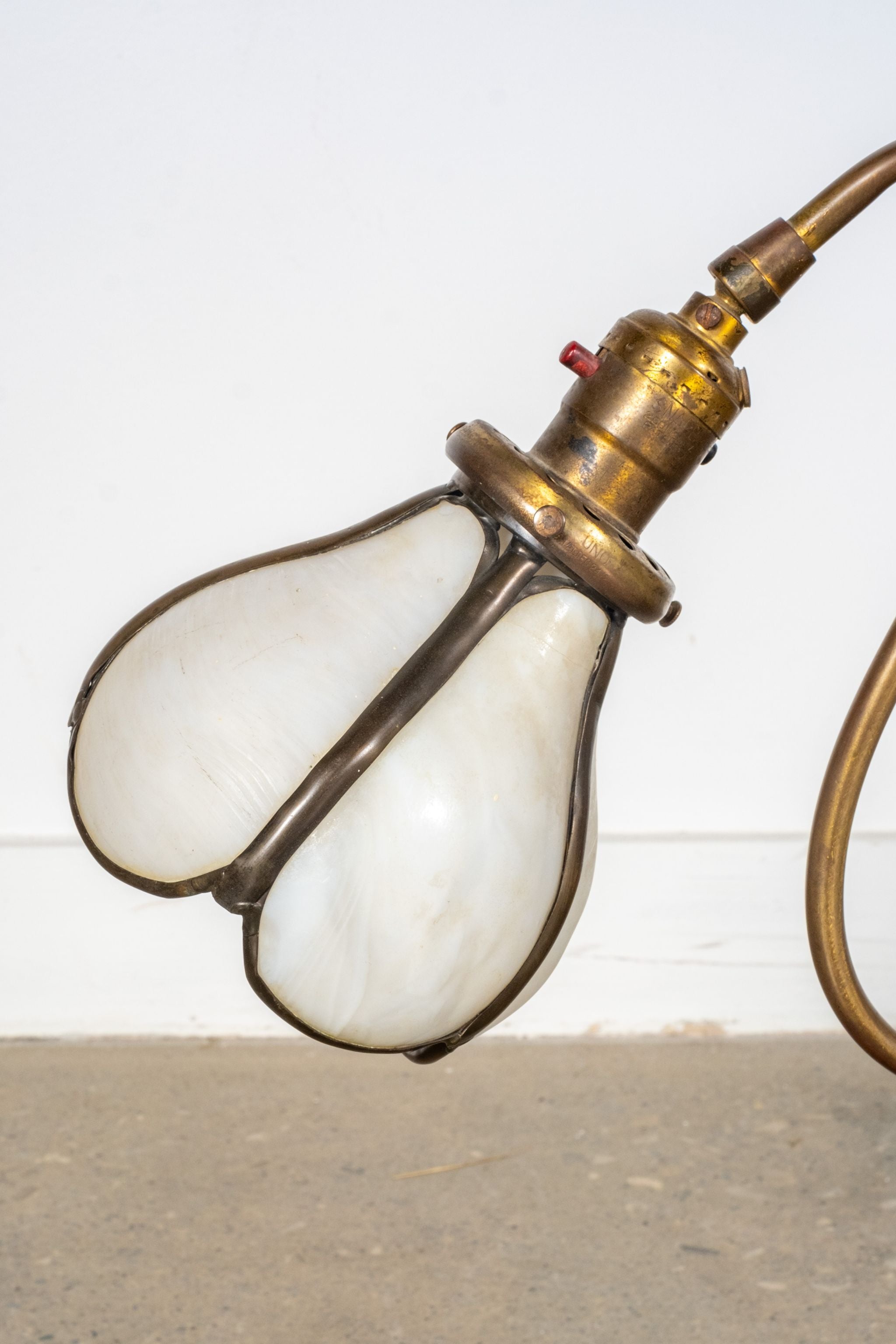 Brass Lamp with Glass Shades