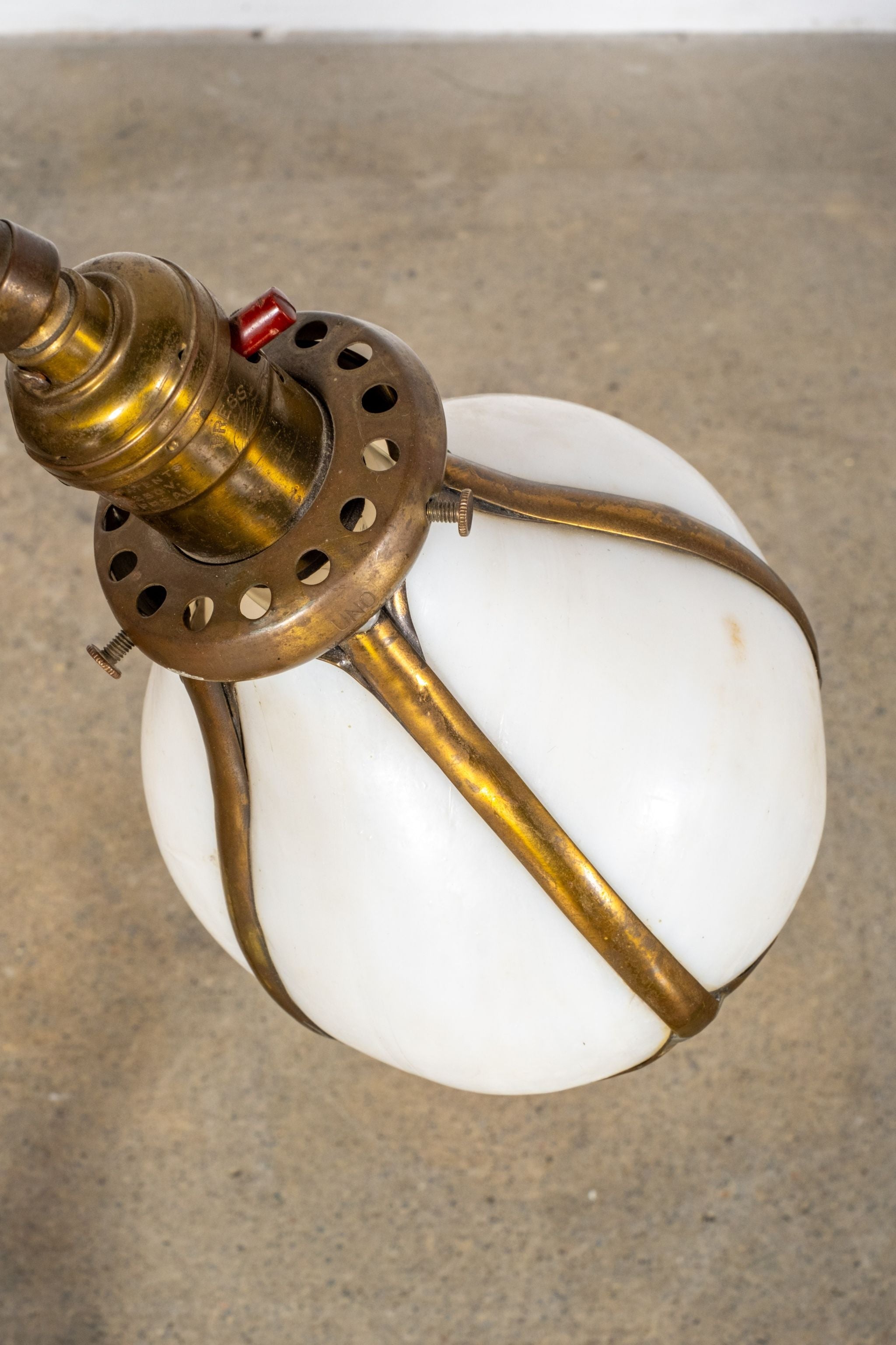 Brass Lamp with Glass Shades