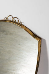 Brass Framed Mirror in the manner of Gio Ponti