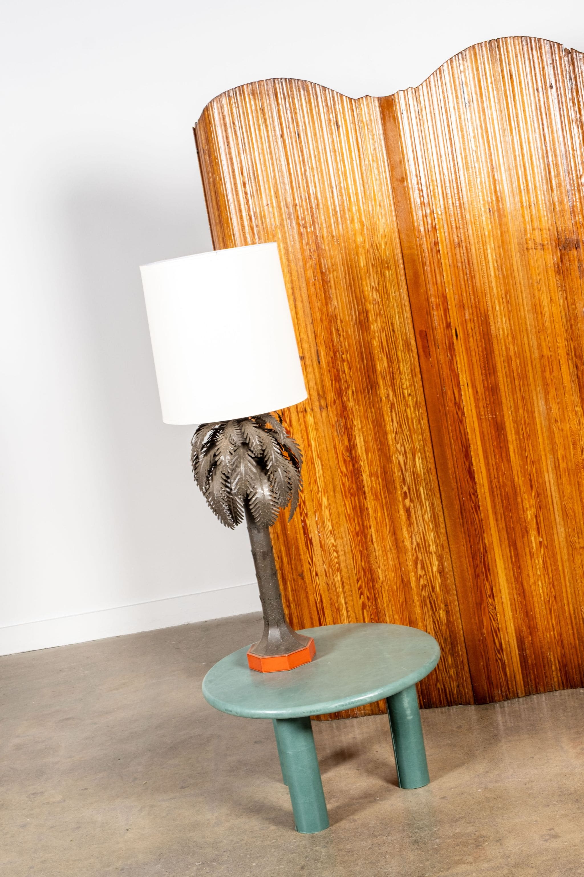 Brass 'Palm Tree' Table Lamp, New Shade