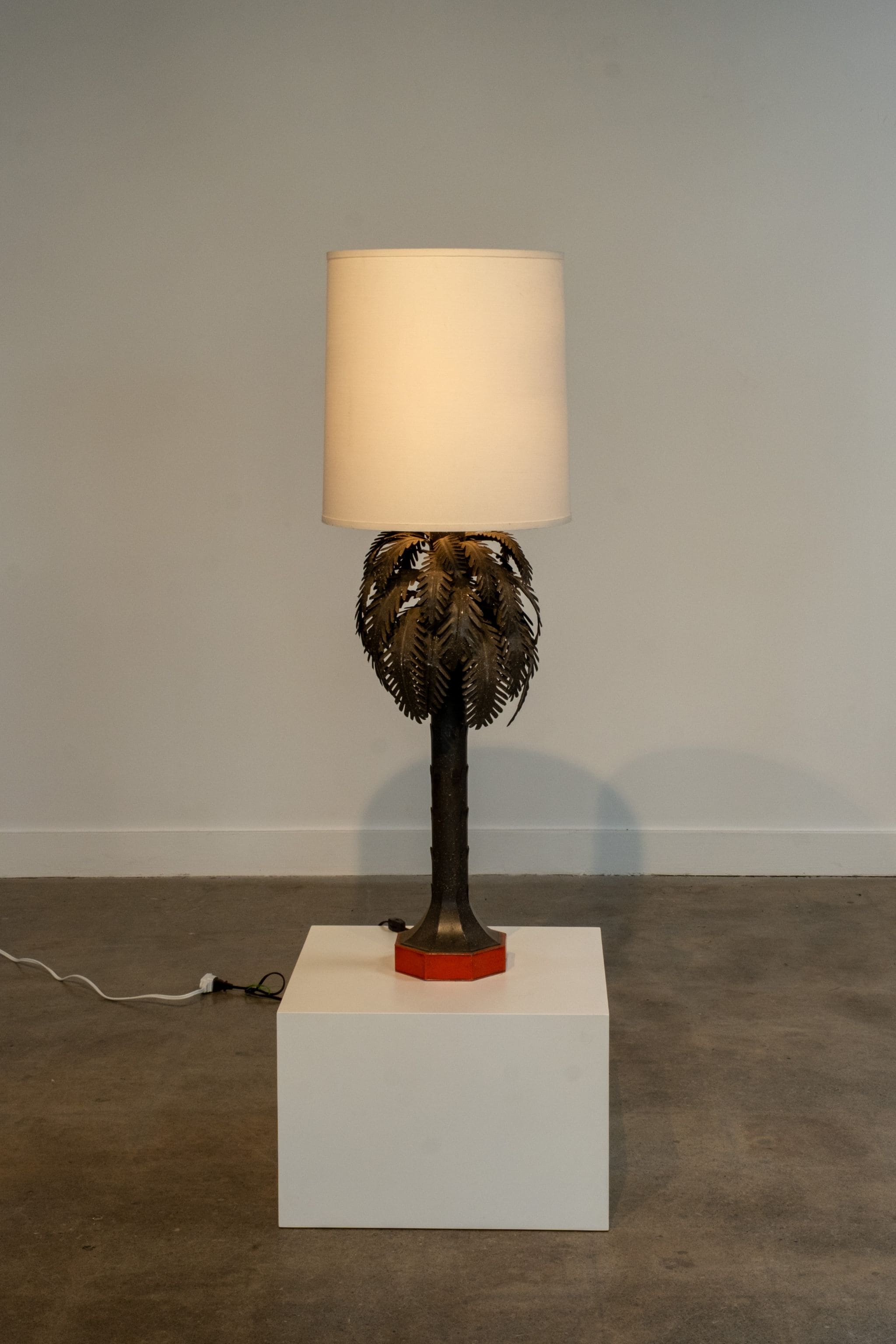 Brass 'Palm Tree' Table Lamp, New Shade