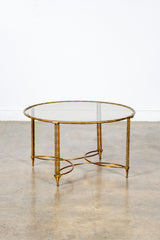 Brass Coffee Table with Smoked Glass Top