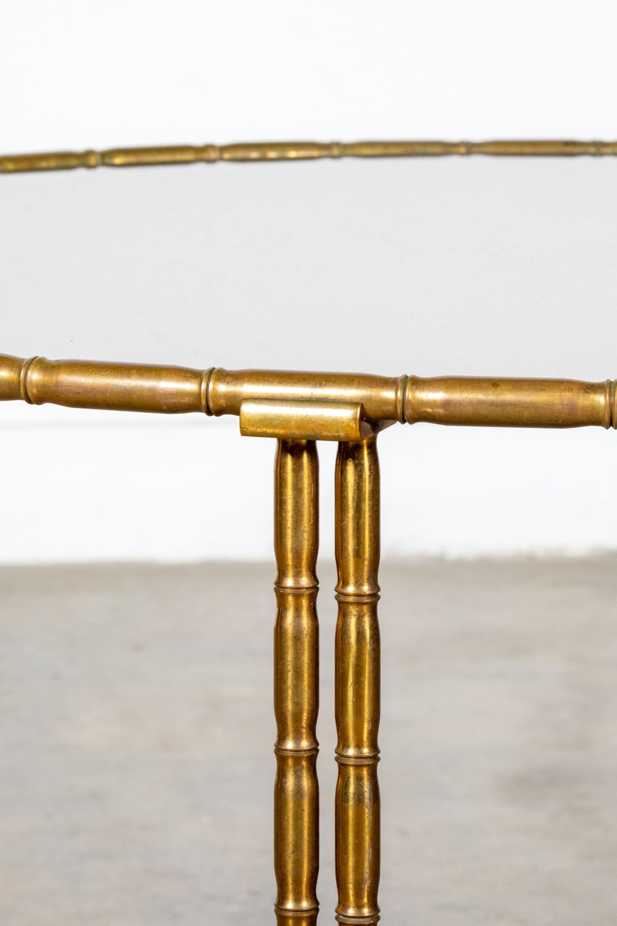 Brass Coffee Table with Smoked Glass Top
