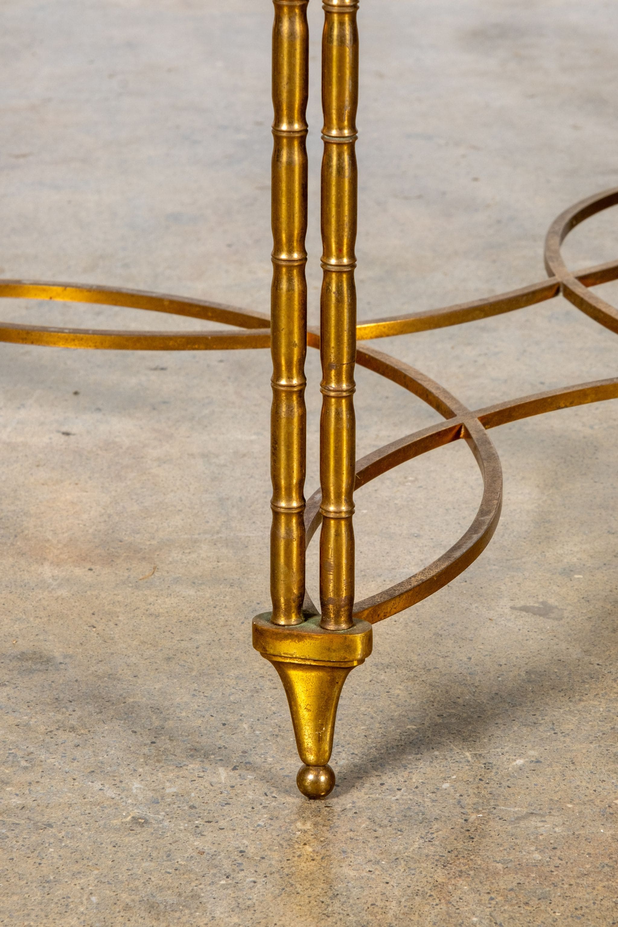 Brass Coffee Table with Smoked Glass Top