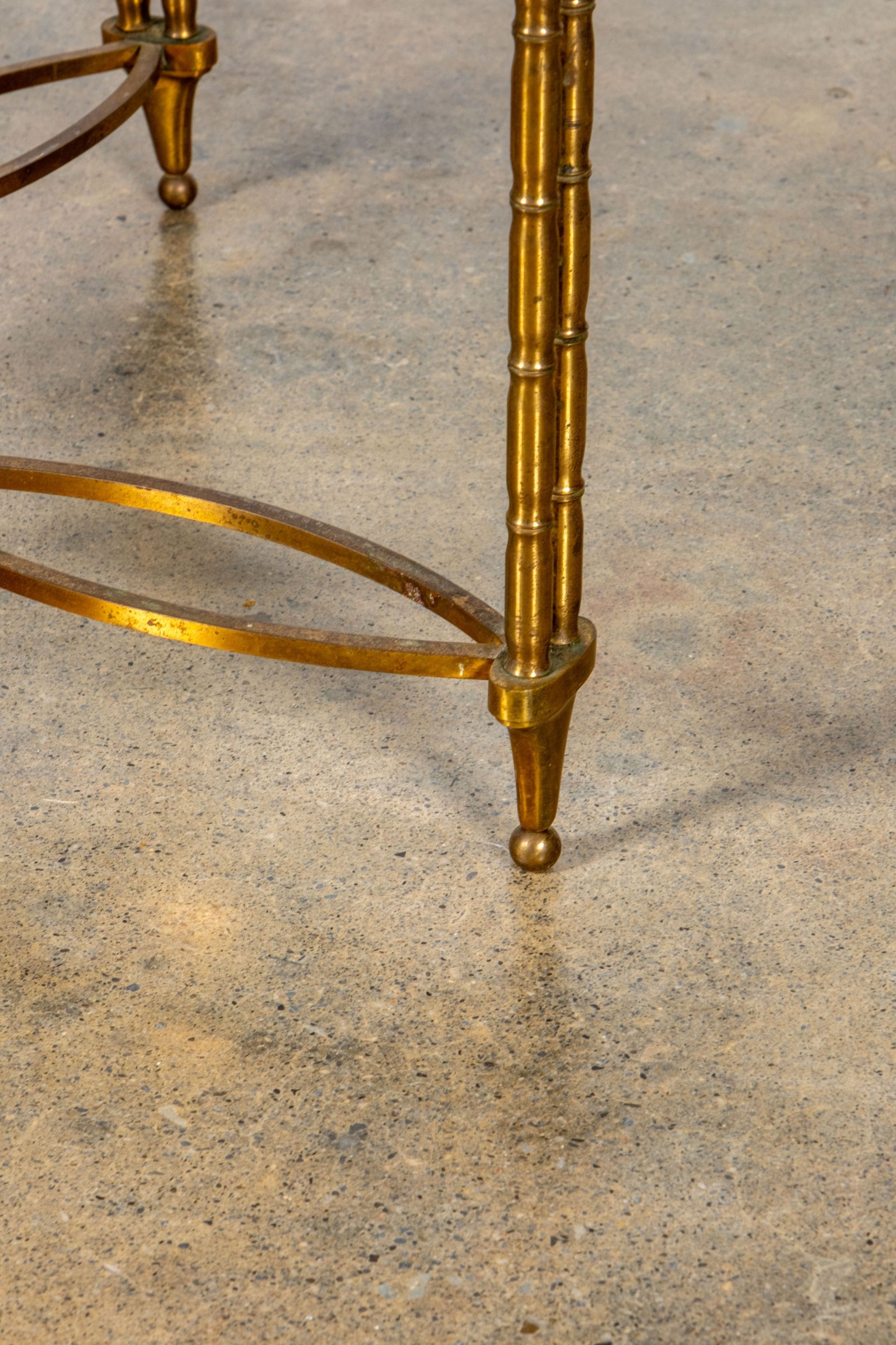 Brass Coffee Table with Smoked Glass Top
