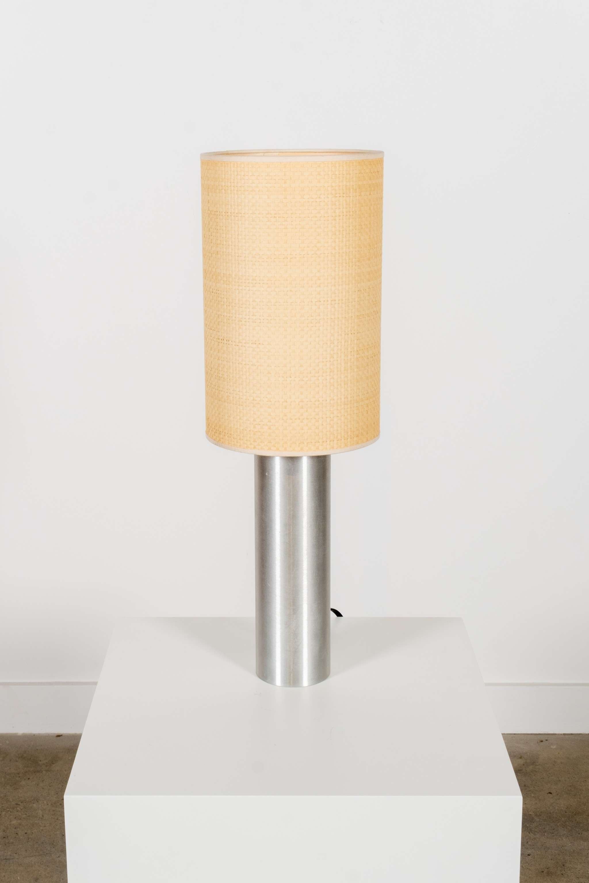 Brushed Stainless Steel Table Lamp, Tall