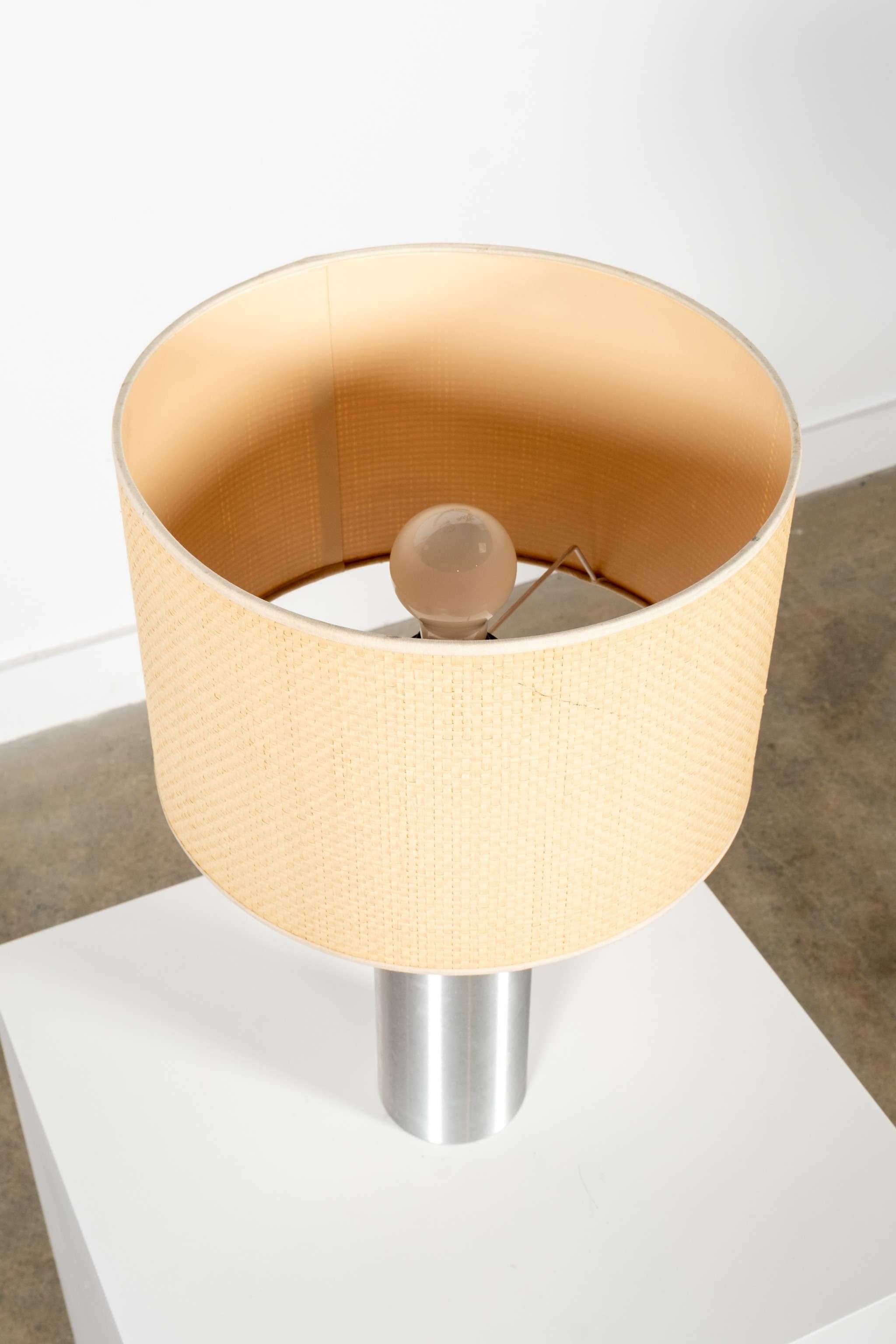 Brushed Stainless Steel Table Lamp, Small