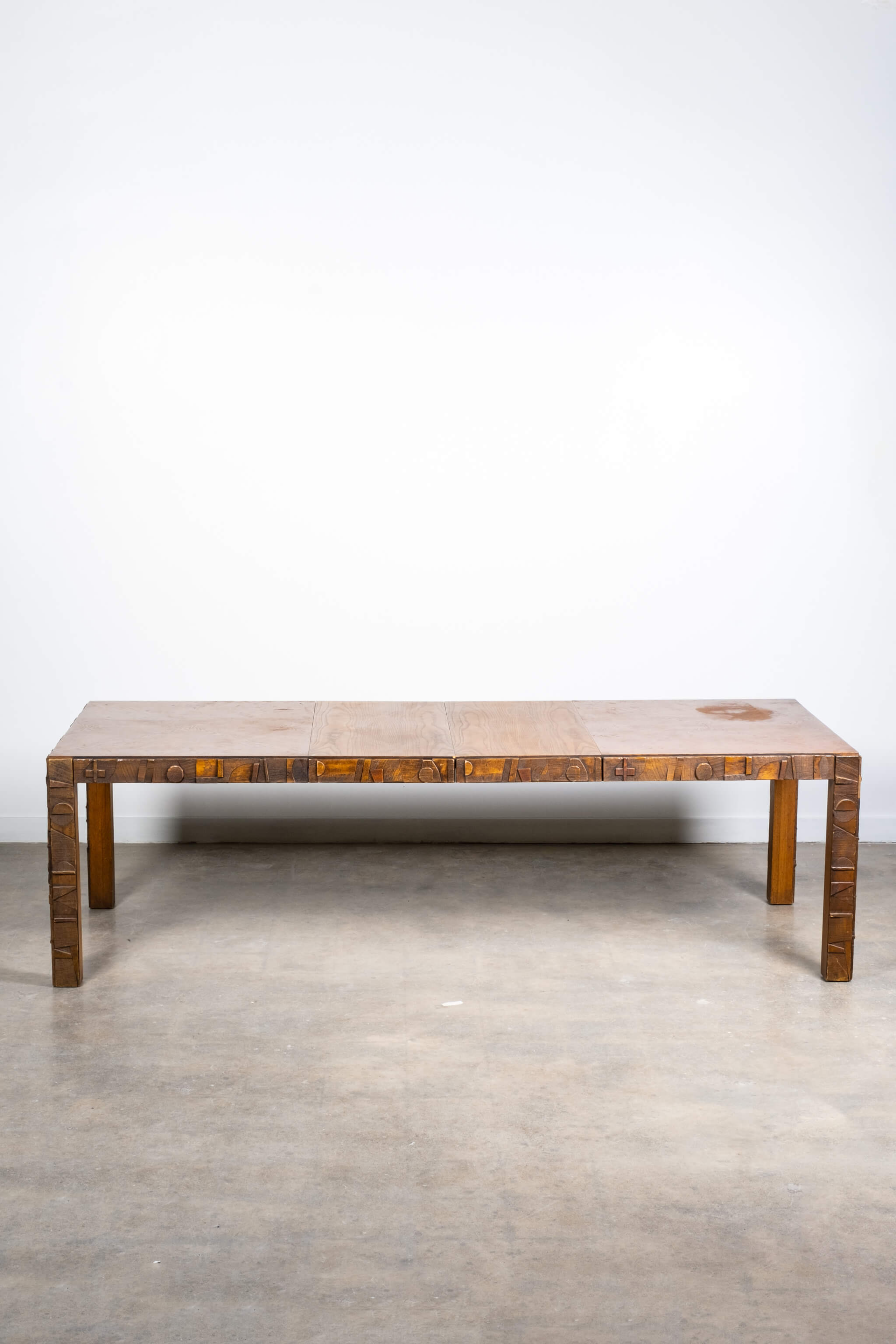 Brutalist Dining Table with 2 Extensions