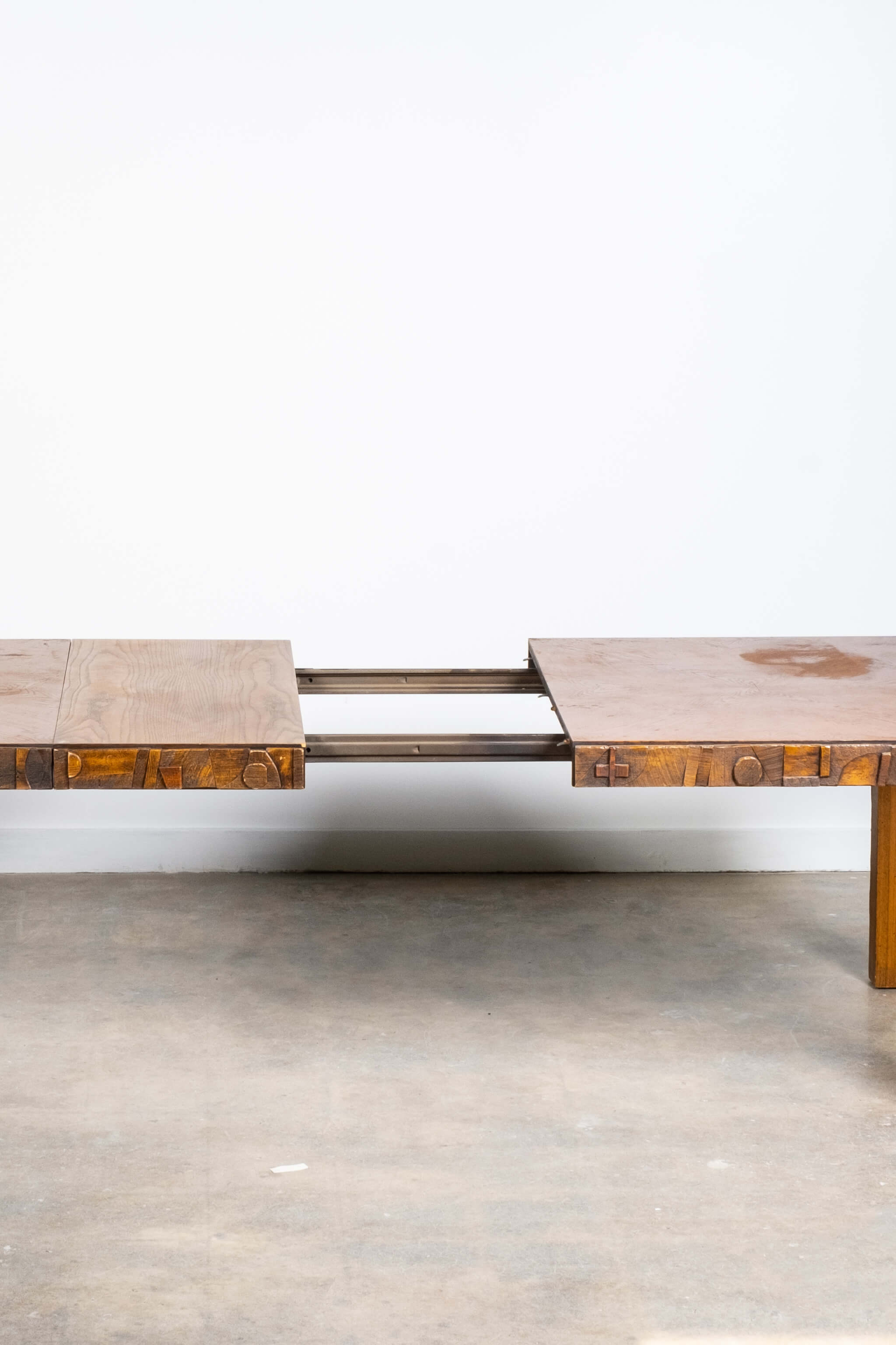 Brutalist Dining Table with 2 Extensions