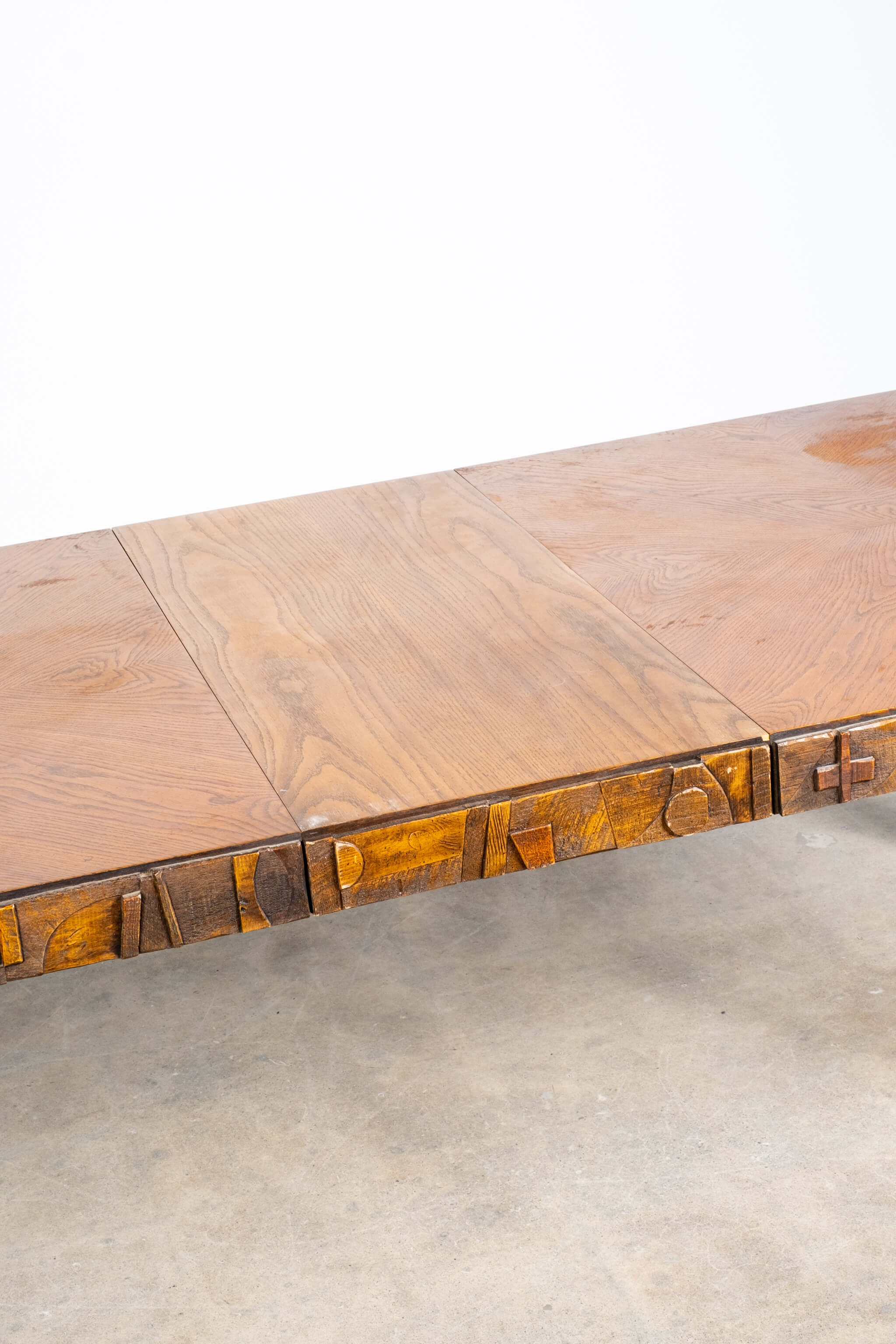 Brutalist Dining Table with 2 Extensions
