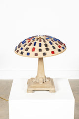 Brutalist Glass and Concrete Table Lamp