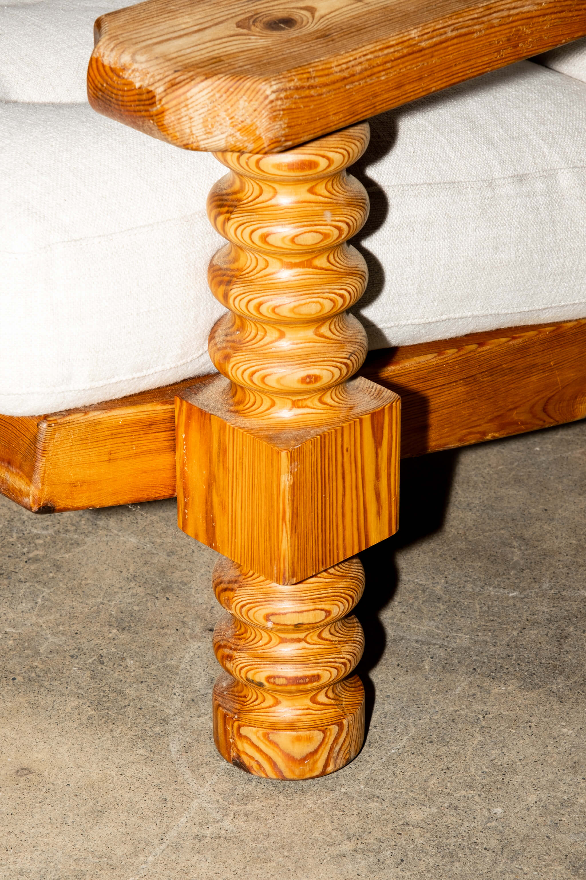 Brutalist Pine Spool Armchair