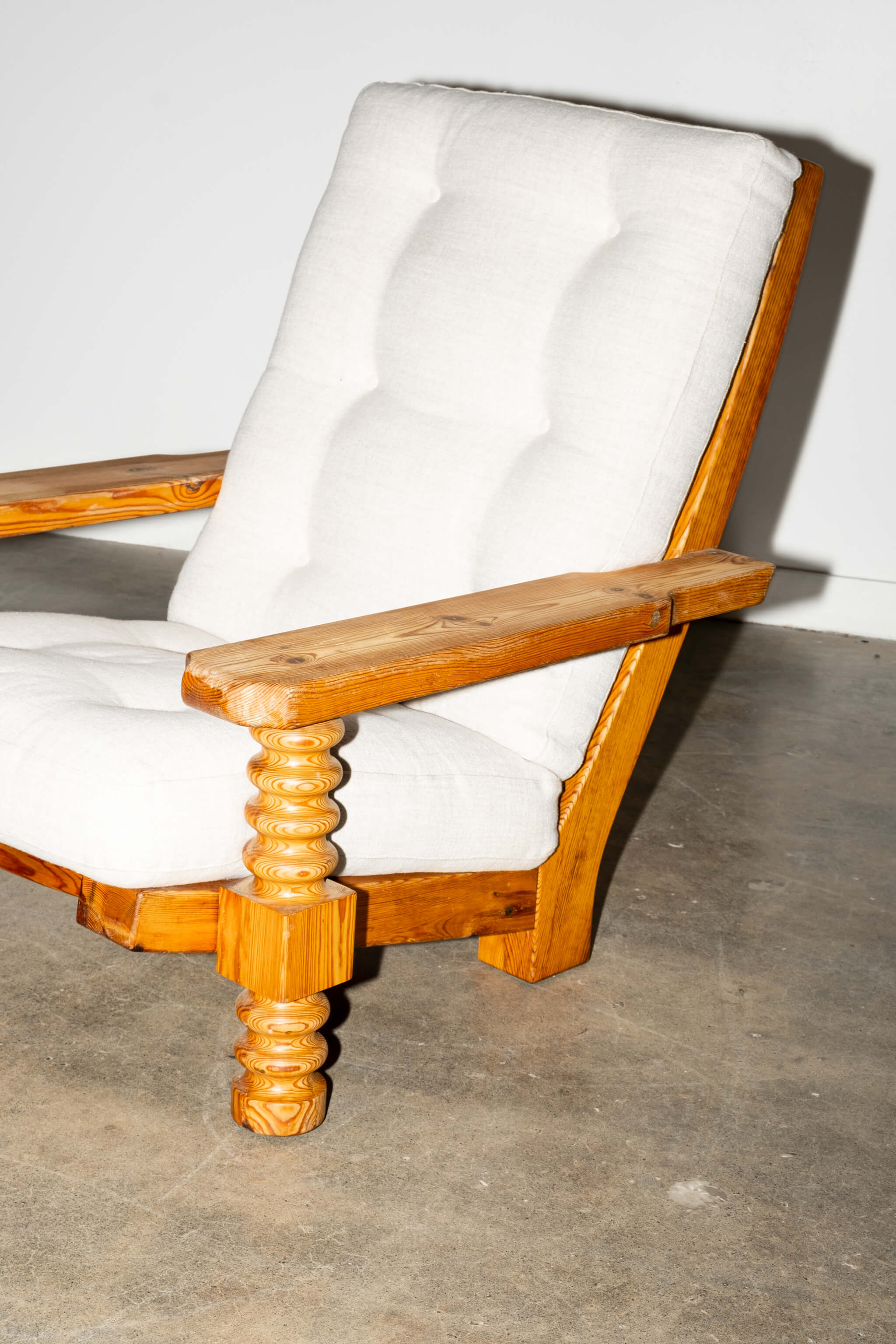 Brutalist Pine Spool Armchair