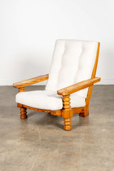Brutalist Pine Spool Armchair