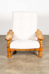 Brutalist Pine Spool Armchair