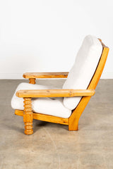 Brutalist Pine Spool Armchair