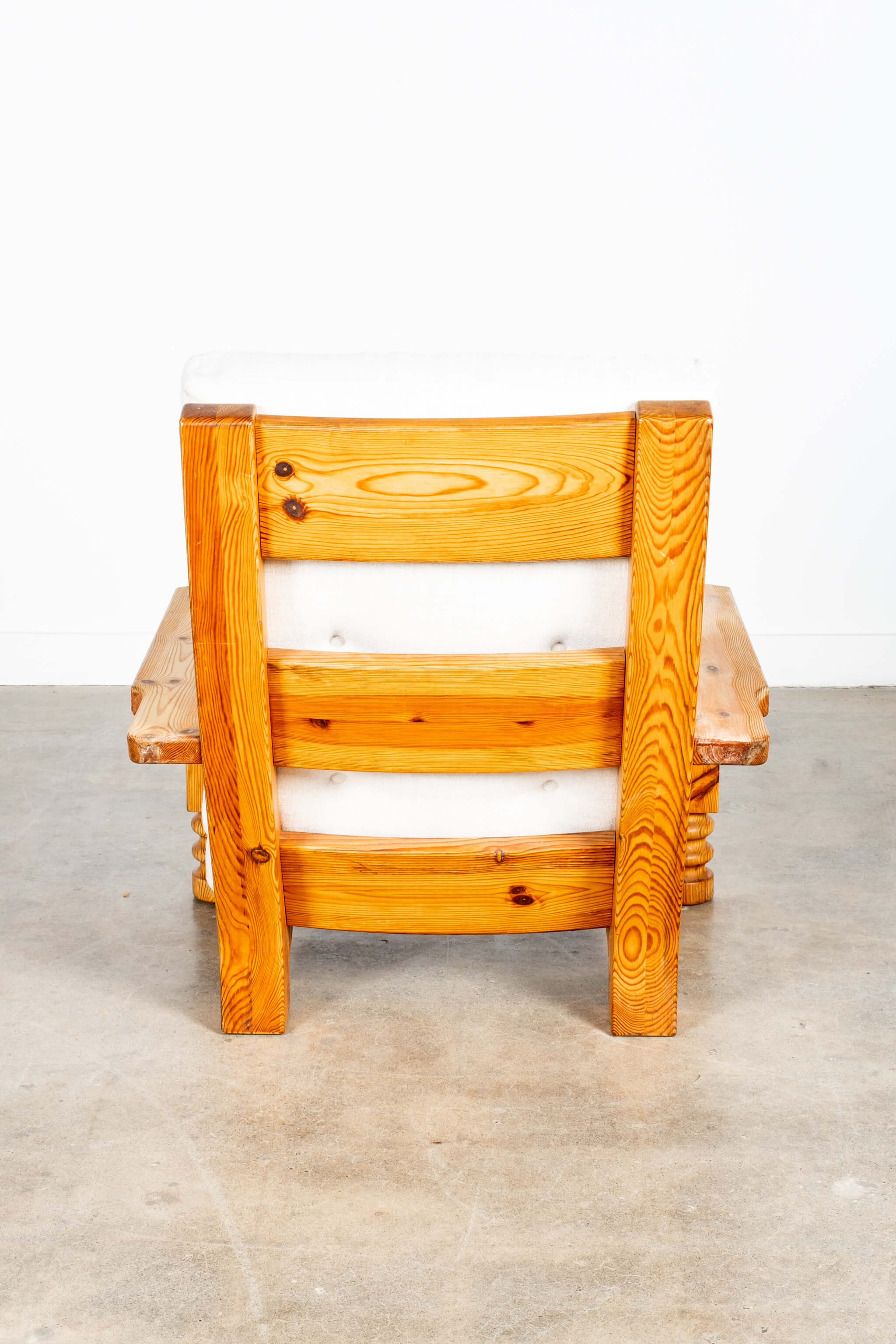 Brutalist Pine Spool Armchair