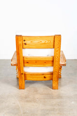 Brutalist Pine Spool Armchair