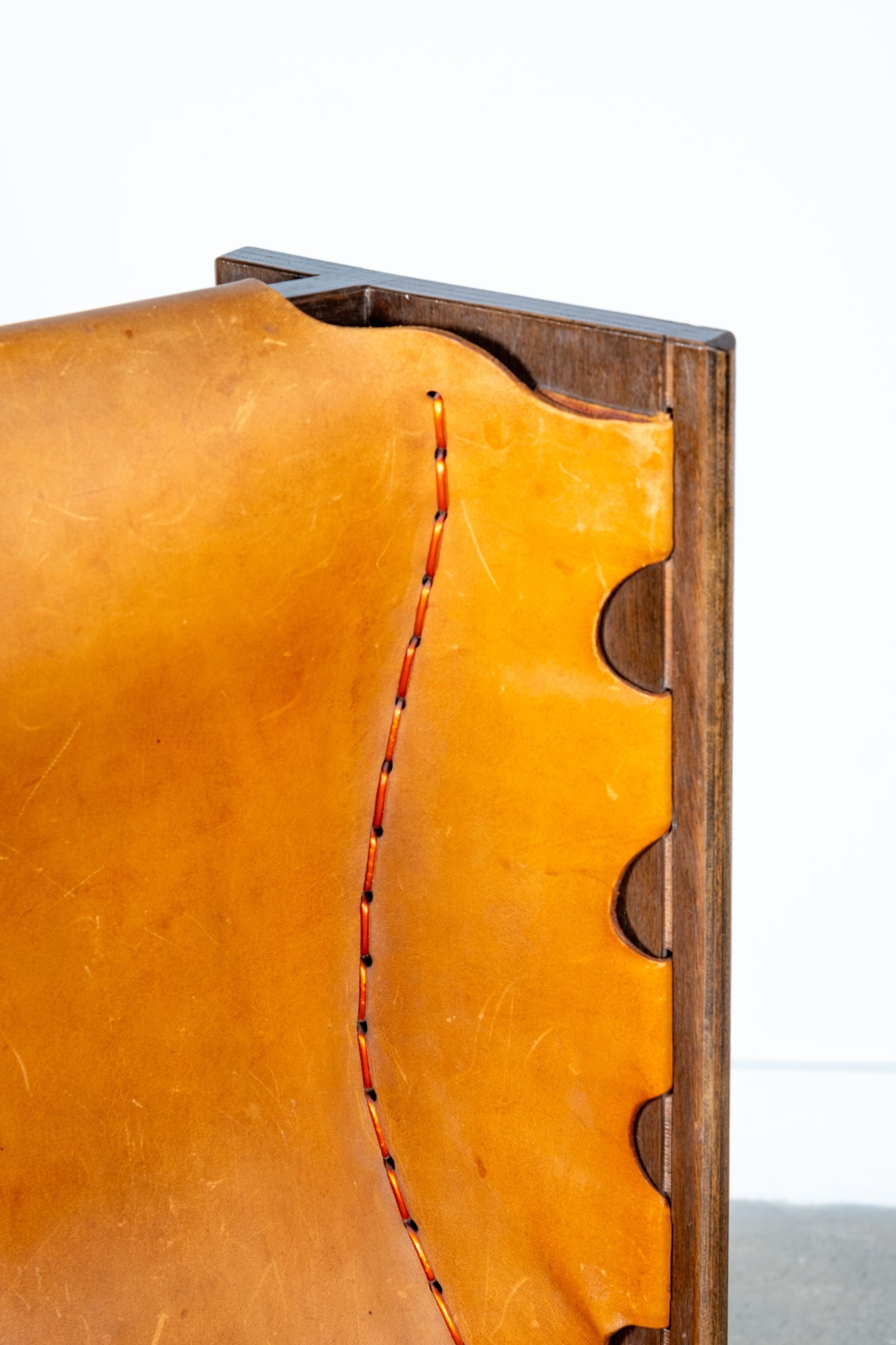 Brutalist Highback Leather Chair