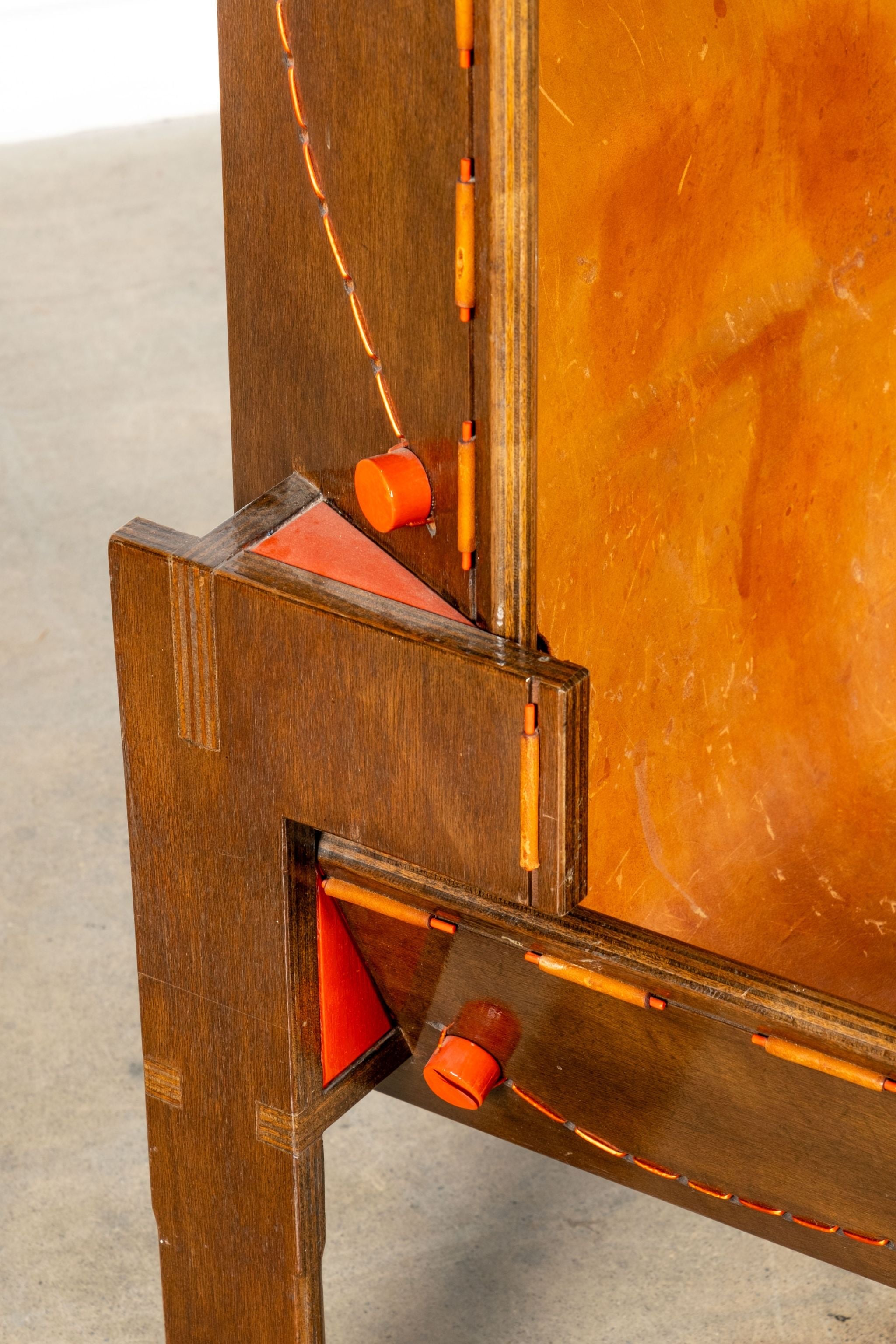 Brutalist Highback Leather Chair