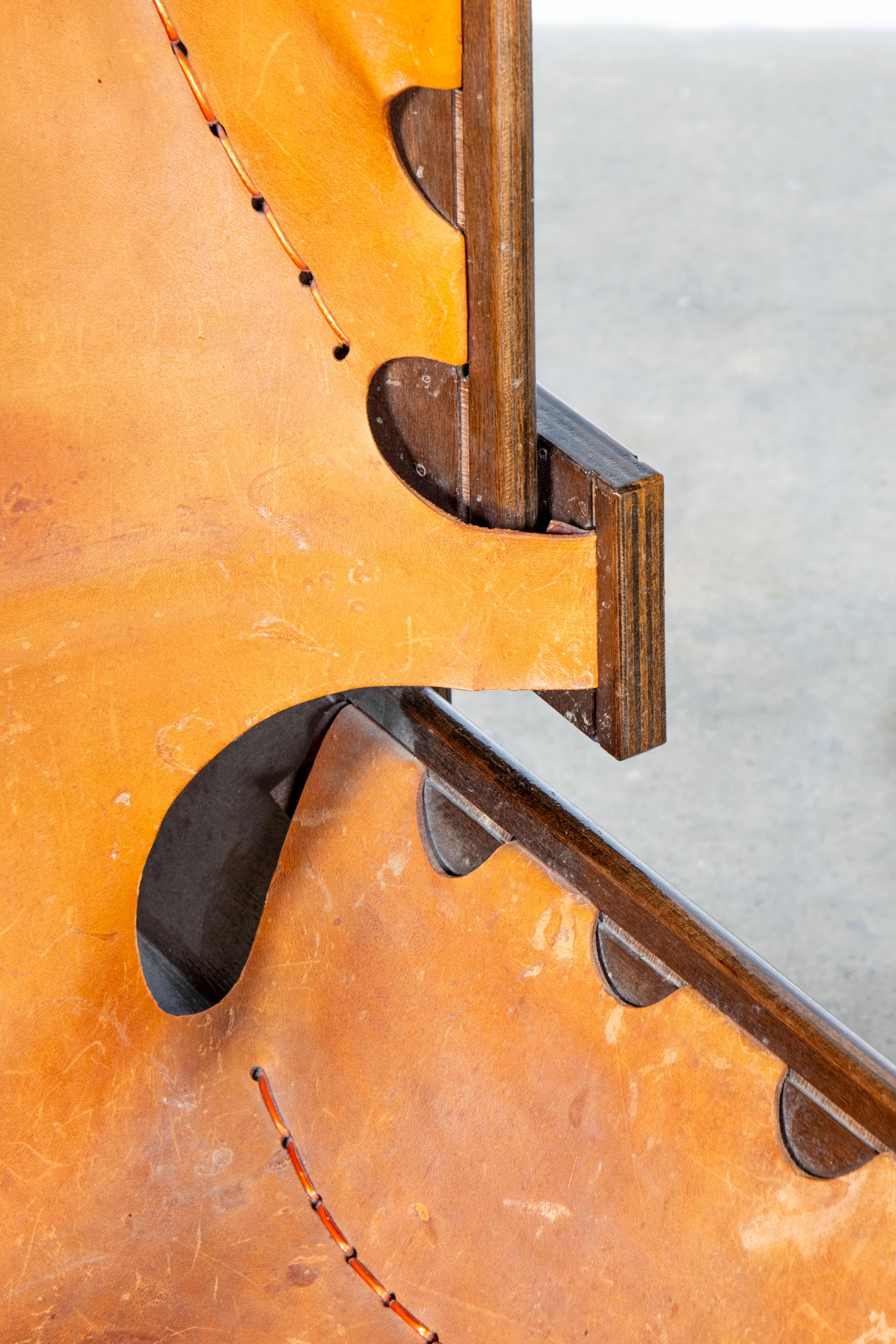 Brutalist Highback Leather Chair