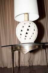 Brutalist Side Table with Glass Top