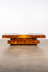Burl Wood Coffee Table in the style of Aldo Tura