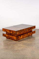 Burl Wood Coffee Table in the style of Aldo Tura