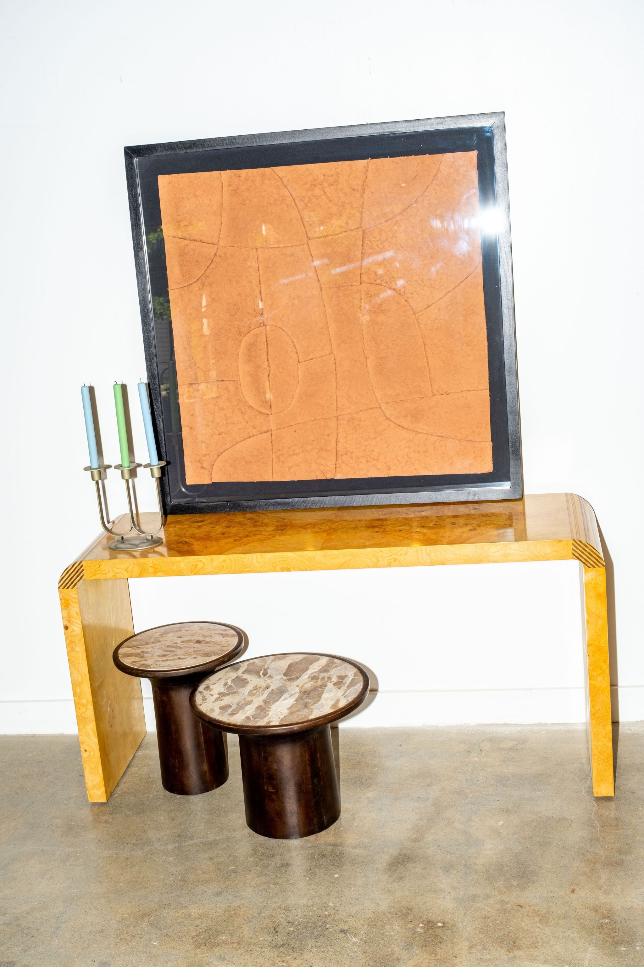 Burl Wood Console Table